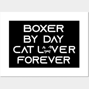 boxer cat lover Posters and Art